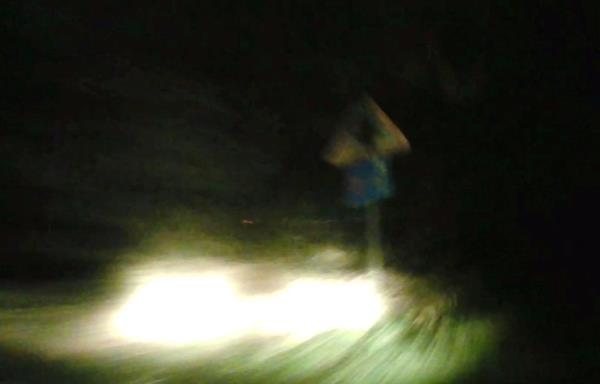 Video released by police shows the moment the car spun out of control after hitting a curb.